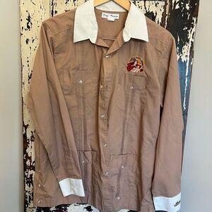 Men’s Vintage La Gloria patch Cuban cigar Tabaquero button down. Size L